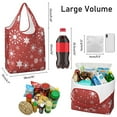 thumbnail image 3 of 5 Pack Foldable Shopping Bag,Red Christmas Snowflake Pattern Reusable Grocery Bags with Pockets,Large Reusable Tote Bags with Handles Waterproof & Lightweight, 3 of 6