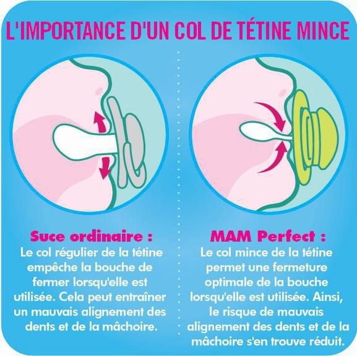MAM Perfect Night Pacifiers, Glow in the Dark Pacifiers (2 pack) MAM Pacifiers 0-6 Months, Best Pacifier for Breastfed Babies, Baby Girl Pacifier