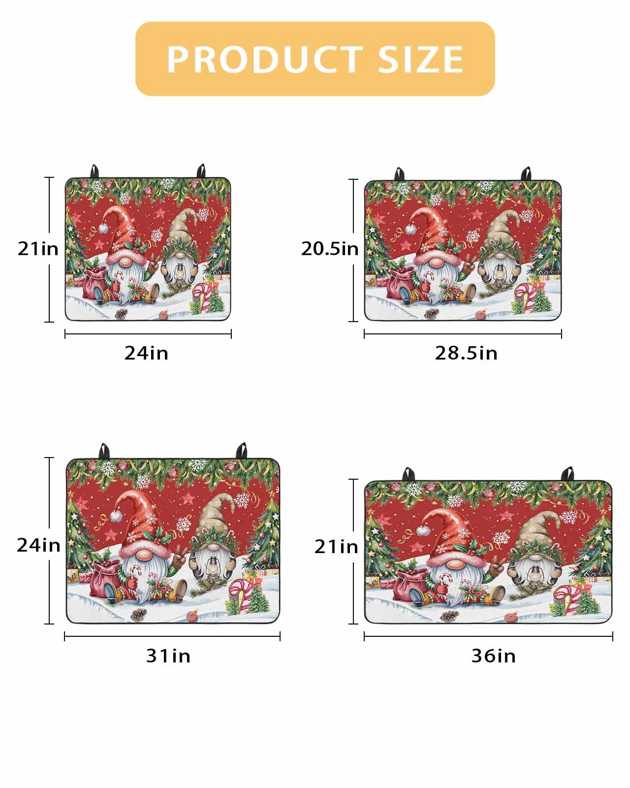 Large Induction Cooktop Protector Mat Red Christmas Stove Top Covers for Electric Stove, Gnomes Xmas Tree Snowflake Gifts Decorative Stove Burner Cover Mats, Glass Top Stove Cover