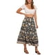 thumbnail image 2 of Falda Boho Chic INSPIRE para mujeres, faldas maxi elásticas con borlas, estampado floral, M Negro, 2 of 6