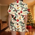 thumbnail image 4 of FDGIU Women's Christmas Pajama Short Set, 2-Piece Short Sleeve Lapel Top & Shorts, Holiday Print Matching Lounge & Sleepwear, 4 of 7