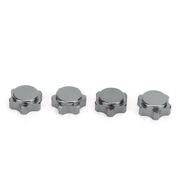 4Pcs 17mm Aluminum Alloy Wheel Hub Nuts Dust Cover Cap for HSP94762 94886 1/8 RC Car (Black)