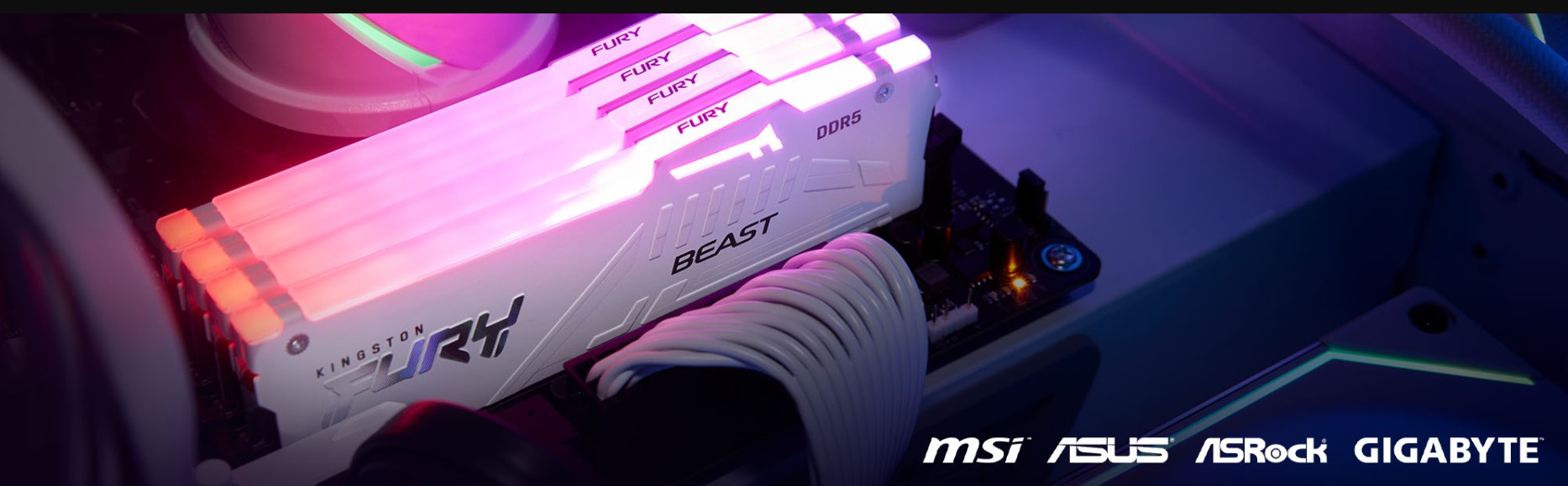 Kingston FURY Beast RAM Module - For Motherboard - 32 GB (2 x 16GB) - RGB - DDR5-6000/PC5-48000 DDR5 SDRAM - 6000 MHz Single-rank Memory