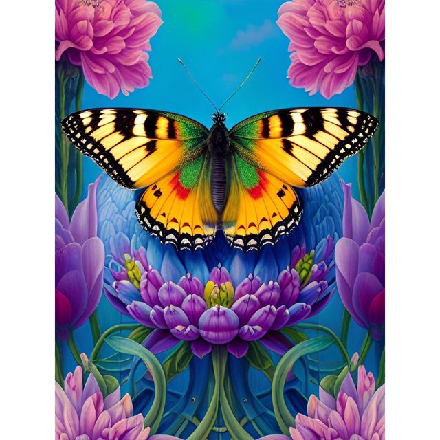 Pintura de diamante 5D DIY Kit de mariposa de taladro redondo completo decoración del hogar arte artesanal FLhrweasw Nuevo