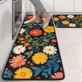 thumbnail image 2 of Kitchen Rugs Sets Of 2,Pioneer Flower Floral Print Pattern Anti Fatigue Kitchen Mat Rugs Non Slip Washable,Decorative Kitchen Floor Mats for Kitchen,Sink,Laundry,17"x47"+17"x47", 2 of 5