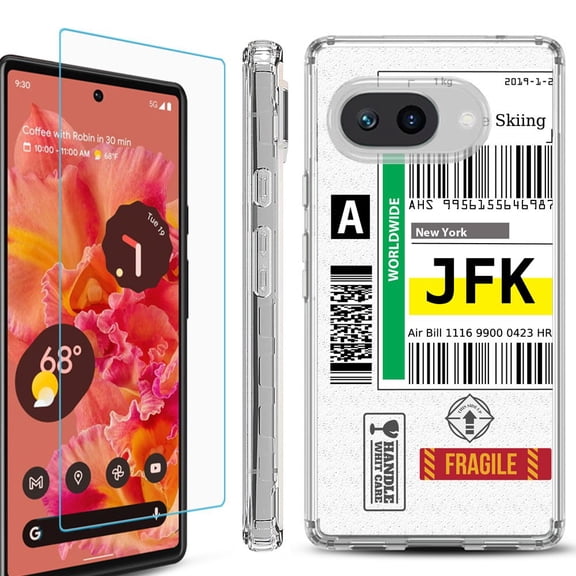 For Google Pixel 9a Phone Case Cover, Shockproof Bumper Case with Tempered Glass Screen Protector, by OneToughShield - Mail / New York