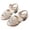 Beige B, variant on Girls Sparkly Rhinestone Flower Low Heel Sandals - Grace Hook & Loop Strap Block Heel Dress Shoes with Glitter Detail for Parties & Formal Occasions