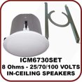 thumbnail image 1 of All-N-One 25/70/100 Volts In-ceiling Speaker with Built-in Tile Bridge and Backcan, 1 of 1