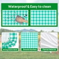 thumbnail image 4 of RNOONY  Vinyl Fitted Picnic Table Cover with Bench Covers and Bag, Outdoor Waterproof Picnic Tablecloth with Elastic Edges, 96x30 Inches 3 Pcs Set Green, 4 of 8
