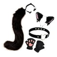 thumbnail image 2 of Conjunto de orejas y cola falsas disfraz decorativo perfecl negro, 2 of 8