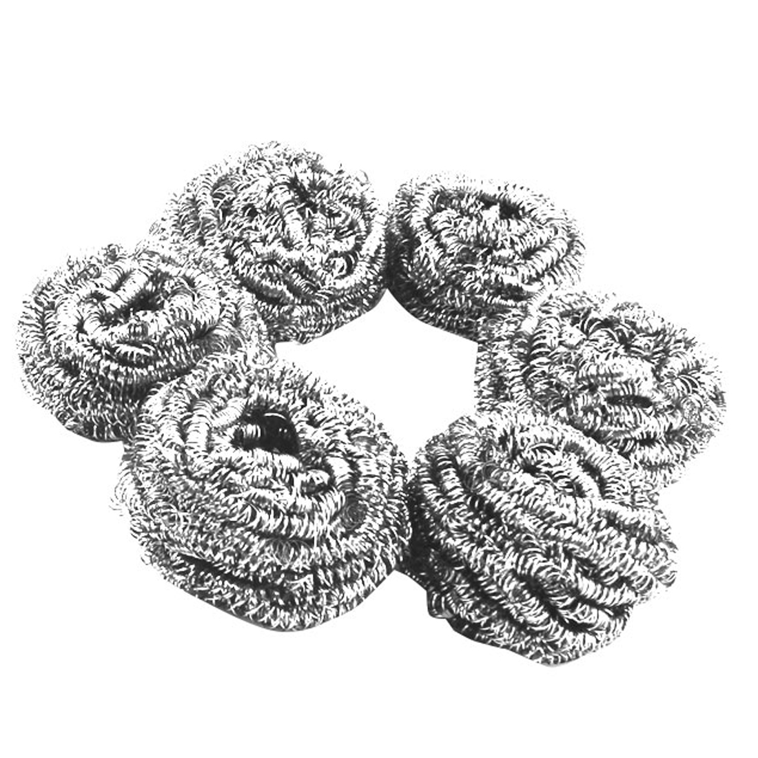 Unique Bargains Kitchen Metal Bowl Pot Pan Wire Scrubber Cleaning Tool 65mm Dia 8pcs