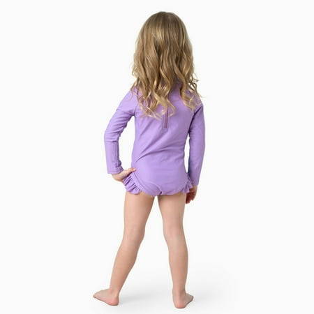 Disney Stitch Girls Swimsuit Rash Guard Graphic Long Sleeves Bathing Suits Red Toddler 4-5T