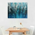 thumbnail image 2 of JRXY Abstract Teal Canvas Wall Art Turquoise Abstract Painting Teal and Grey Picture Wall Decor Blue Teal Artwork Navy Blue White Gray Abstract Painting Teal and Silver Abstract Painting 16x12in, 2 of 4