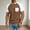 Brown, variant on Men's T-Shirts Plus Size Short Sleeve Tee Mens Basic Pocket Solid Color Tops Slimming Waffle Henley Stretch Shirts Pink