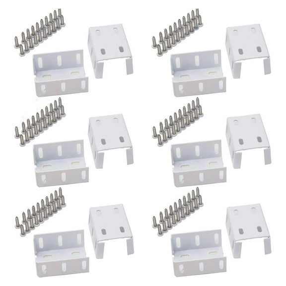 Heavy Duty 2-3/4" Rail Bracket Kit (6 Pairs, 12 PCS), Rust-Proof White Aluminum Metal, Great for Your Fences, Decks, Porches and Verandas, Ideal and Sturdy Replacement for Frail Plastic Brackets