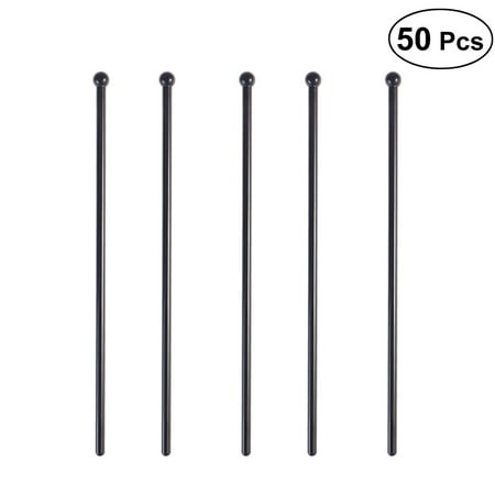 

FRCOLOR 50 Pcs Acrylic Cylindrical Swizzle Sticks Resuable Beverage Stirrers for Coffee Juice Wine(Black)