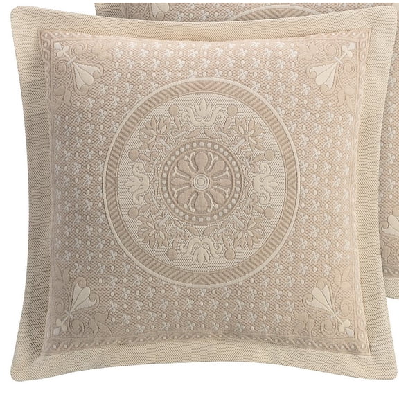 Williamsburg Basset Matelasse Euro Sham in Linen