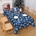 thumbnail image 3 of Christmas Tablecloth 60 x 84 Inch, Christmas Table Cloths for Rectangle Tables Winter Tablecloth, Xmas Blue Snowflake Outdoor Christmas Decorations Picnic Party Indoor Kitchen Table Decor, 3 of 6