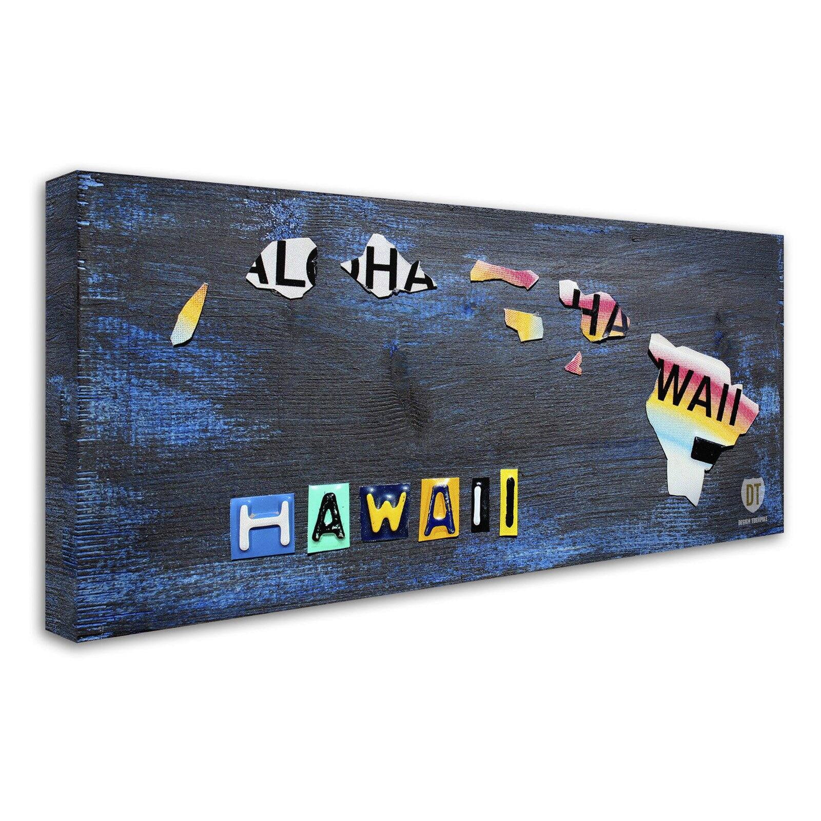Trademark Fine Art 'Hawaii State Map' Canvas Art by Design Turnpike