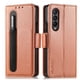 thumbnail image 1 of Funda para Samsung Galaxy Z Fold 4, tipo libro, de piel sintética, con función atril, soporte para S Pen, bloqueo RFID, tarjetero y absorción de impactos., 1 of 5
