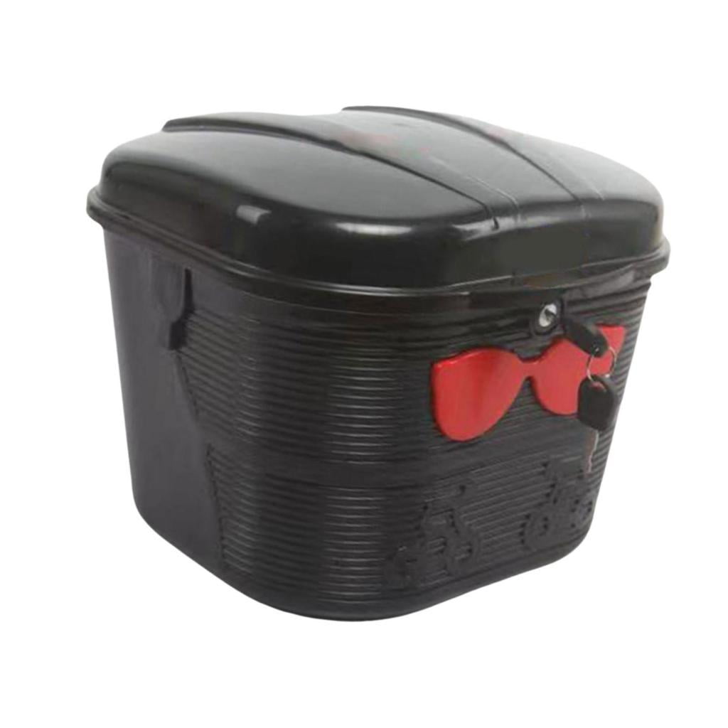 harayaa E Bike Front Basket Bicycle Cargo Rack Lock Design Large Capacity Portable Water Black Red