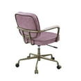 thumbnail image 3 of ACME Siecross Office Chair with Wooden Arm in Pink Top Grain Leather, 3 of 10