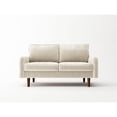 thumbnail image 3 of Enor Furniture Anacapa 58" Round Arm Upholstered Velvet Loveseat in Beige, 3 of 13