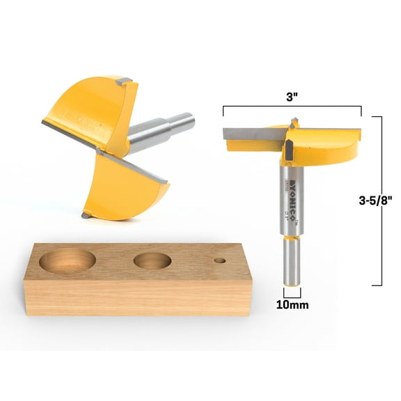 3" Diameter Carbide Forstner Drill Bit - 10mm Shank - Yonico 43069C