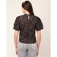 thumbnail image 3 of Moomaya Printed Tops For Women Round Neck Flutter Sleeve Poly Crepe Tunic Top, 3 of 8