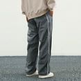 thumbnail image 6 of Men's Y2K Baggy Sweatpants Parachute Pants Wide Leg Vintage Track Pants Casual Streetwear Dark Gray XL, 6 of 9