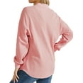 thumbnail image 3 of Chouyatou Women's Boyfriends Loose Fit Batwing Sleeve Waffle Knit Button Down Shirt Shacket Tops, 3 of 4