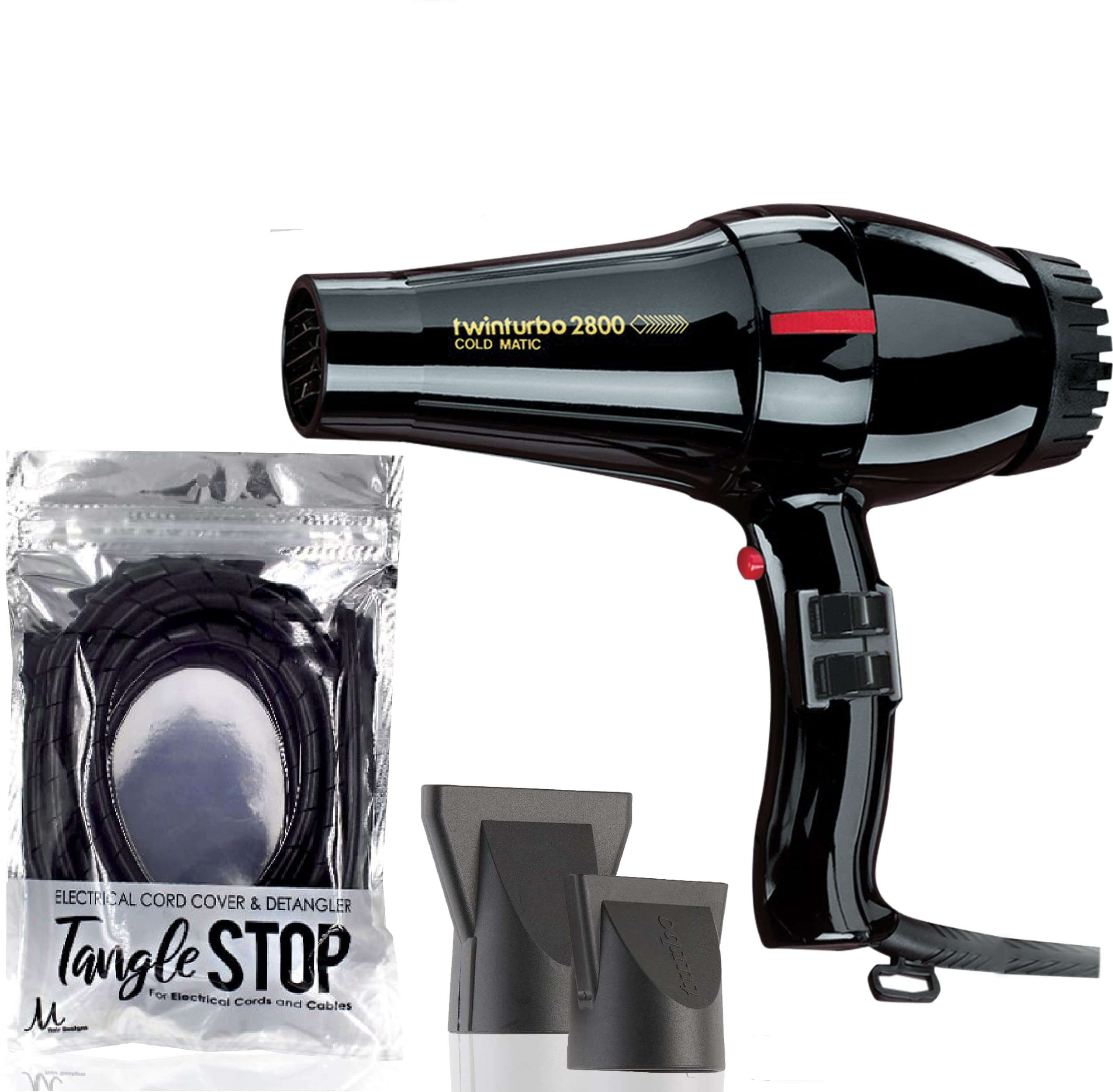 Bundle 2 (1) Turbo Power Twin Turbo 2800 Hair Dryer Black and (1