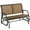 Brown, variant on Outsunny Patio Double Glider Outdoor Steel Sling Fabric Gliding Bench Garden Swing Chair Heavy-Duty Porch Rocker Garden Loveseat Coffee Brown