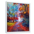 thumbnail image 3 of Designart 'Red Autumn Landscape With Little Road' Traditional Framed Canvas Wall Art Print, 3 of 5