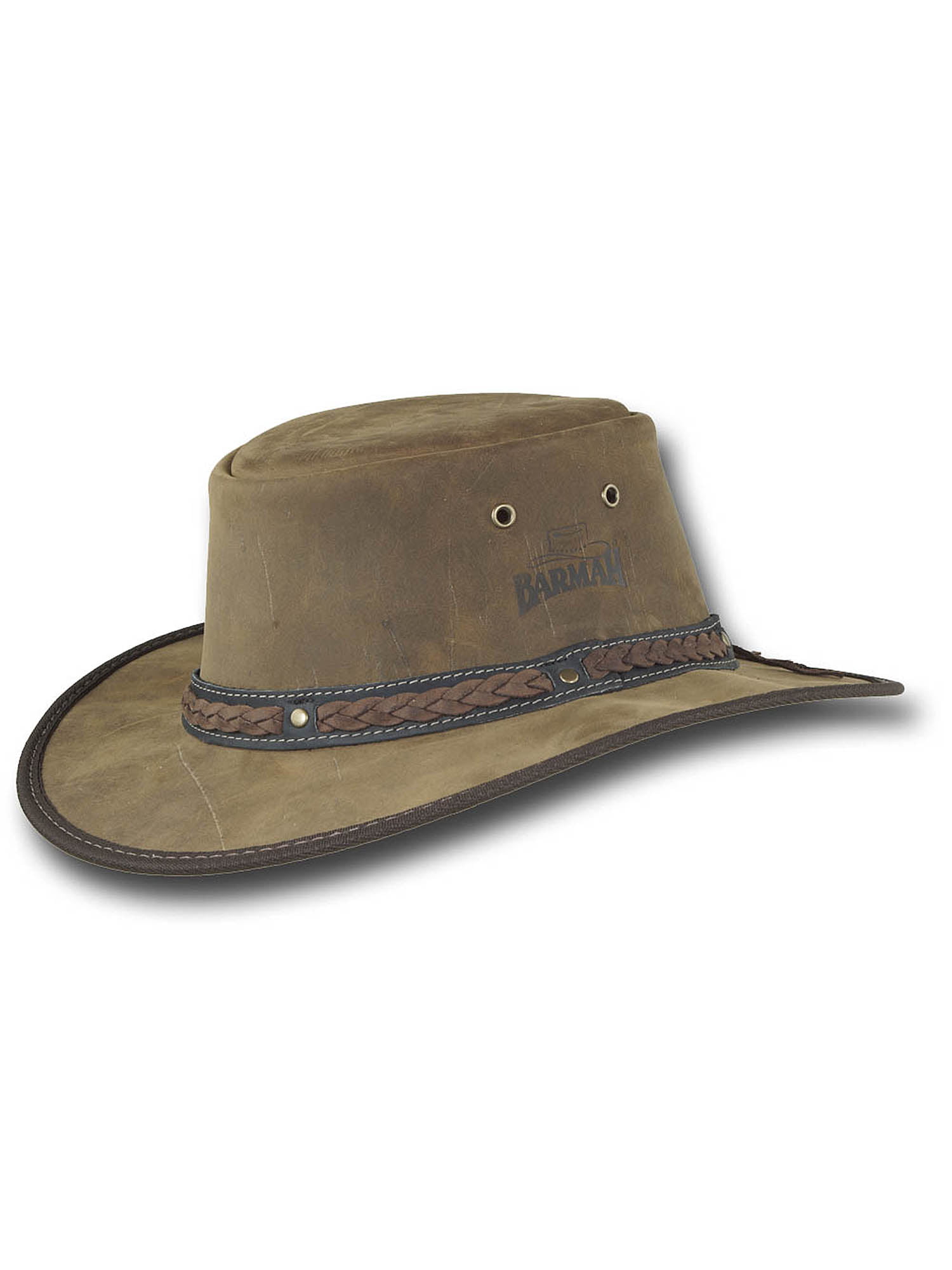 Barmah Hats Foldaway Bronco Leather Hat - Item 1060 - Walmart.com ...