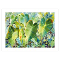 Na Kalo (Taro) - Native Hawaii Taro Leaf Plant - Taro Patch (Lo’i) - From an Original Hawaii Watercolor Painting by Peggy Chun - Fine Art Matte Paper Print (Unframed) 18x24in