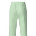 thumbnail image 1 of MAWCLOS Mens Trousers Drawstring Pants Solid Color Bottoms Fitted Home Elastic Waist Loungewear Green XXL, 1 of 3