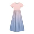 thumbnail image 5 of Robe Décontractée à Manches Courtes Col Rond avec Poches pour Femmes et Filles, 5 of 5