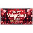 thumbnail image 1 of Valentine's Day Banner Backdrop Background Romantic Event Decoration Photography Props Party Supplies Red Gold Elegant Design, 1 of 4