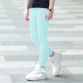 thumbnail image 2 of Kids Girls Stretch Pencil Skinny Pants Elastic Waist Trouser Bottoms Fall Winter Clothes 3-4 Years,Light Blue NIEWTR, 2 of 2