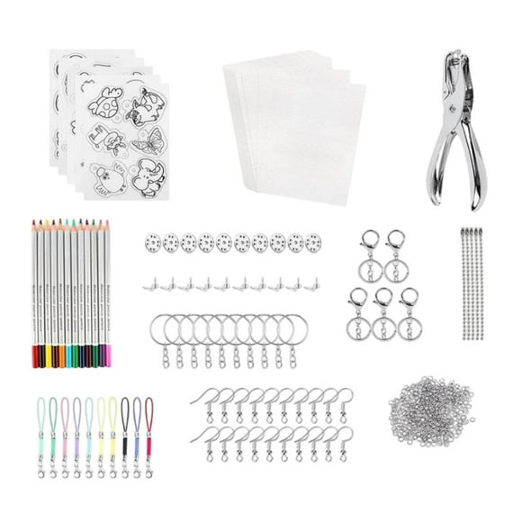 Rongfmy Heat Shrink Sheets Set DIY Material Package for Gift Tags Key Chains Zippers