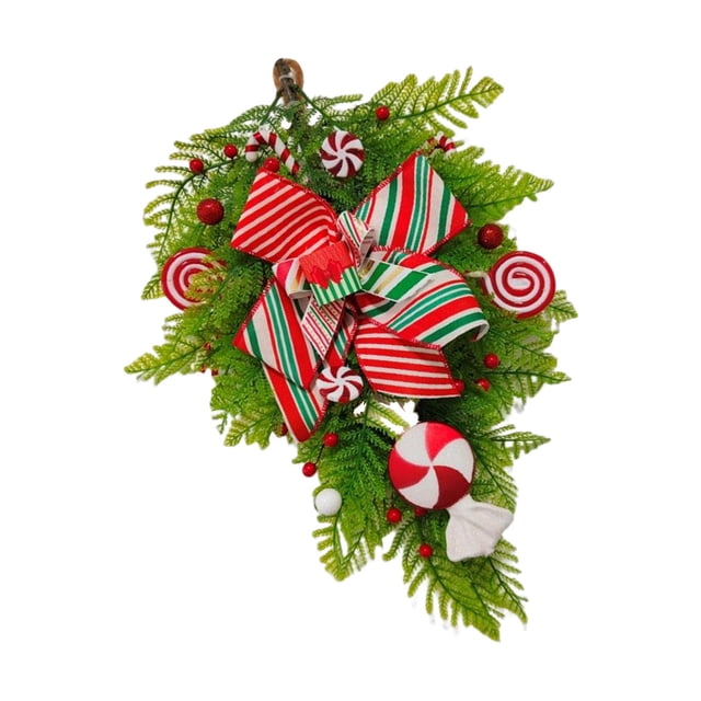 Guirnalda de de Navidad decorativa Guirnalda de puerta de Navidad para puerta Pared Ventanas Adornos de guirnalda con arco Botín de Navidad EstiloB Macarena Guirnalda para colgar en la puerta