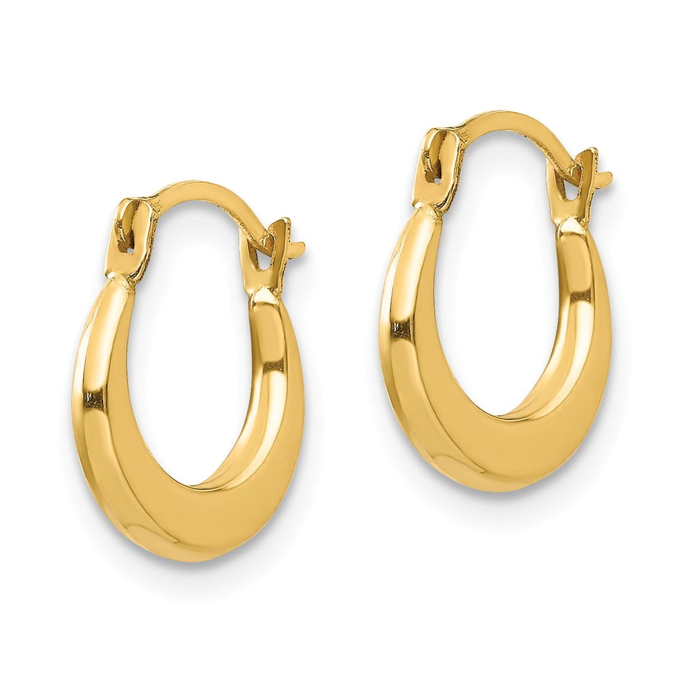 Real 14kt Yellow Gold Madi K Small Hoop Earrings; for Adults and Teens; for Women and Men