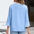 thumbnail image 4 of JDQJBZ Summer Womens Tops,Womens Tops Half Sleeves Color Rib Knit Crew Neck Shirts For Women Solid Color Spring Summer Outdoor Leisure Look, 4 of 5