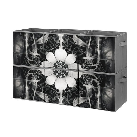 Collapsible Oxford Fabric Storage Cubes with Handles, Large Mid Foldable Oxford Cloth Bins Set of 2/6, Closet Organizers for Shelves Clothes Home Kitchen Toy - Bohemia