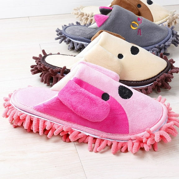 KAKOWELY 1 Pair Detachable Mop Slippers for Home Cleaning and Dust Removal
