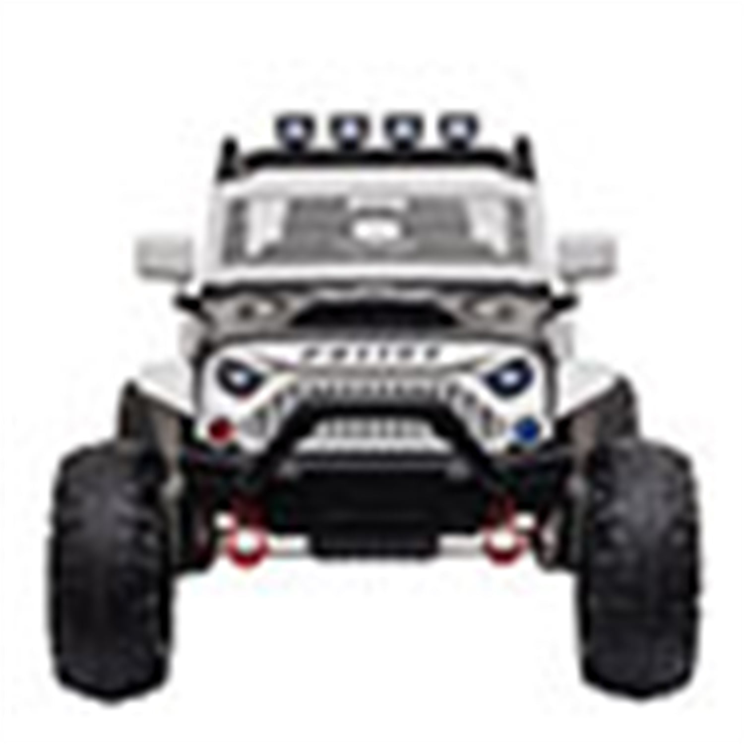 Kepooman 12V Kids Ride On Police Truck, Electric Police Car with Remote Control, LED Lights, Horn, Spring Suspension, Gift for Children White and Black