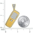thumbnail image 2 of Yellow-tone 925 Sterling Silver Mens Round Cubic Zirconia Cell Phone Fashion Pendant Charm Necklace for Men, 2 of 2