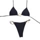 thumbnail image 2 of Trajes de baño Amzcrzy Tankini para mujer, trajes de baño, trajes de baño, bikini para mujer, conjuntos de bikini de moda de color sólido con tirantes y espalda descubierta, negro, L, 2 of 5