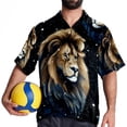 thumbnail image 4 of Leo Constellation Men's Casual Printed Button Down Short Sleeve Summer Beach Shirt, Unisex, 4 of 6